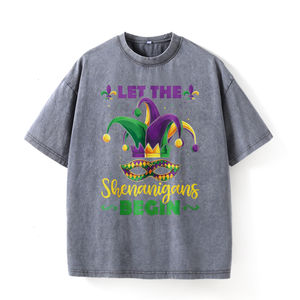 เสื้อยืดสีดำผ้าฝ้าย100% สำหรับผู้ชายหมวกตัวตลกมาร์ดิกราส์คอสตูมสำหรับงานฉลองเทศกาลเครื่องแต่งกายสนุกๆ - Product Image 4