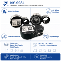 Ruban de transfert thermique NY-998L pour l'impression de la date de péremption et du numéro de lot sur film d'emballage 26mm X 200m 26mm X 500m