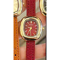 Jam Tangan Wanita Vintage Persegi Quartz Minimalis Tali Kulit Jam Tangan Wanita Dial Kecil Jam Tangan Fashion untuk Hadiah