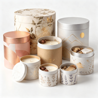 Boîte à bougies parfumées cylindriques écologiques imprimées sur mesure, en papier kraft, carton blanc, bleu, noir, or, recyclables, pour cadeaux
