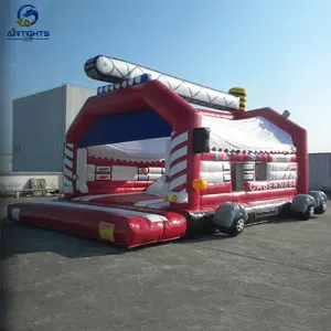 Penjualan Pabrik Kedap Udara Komersial Kuat Tiup Truk Api Combo Bouncer untuk Perencana Acara