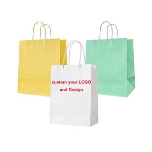 Boutique Brown Kraft With Logo Gold Foil Customized Luxury Paper Bags - Product Image 1