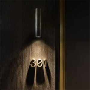 ป้ายโลหะติดผนังมีตัวอักษร LED หมาย<span class=keywords><strong>เลข</strong></span>ประตูป้าย3D ป้ายโรงแรมทำจากสเตนเลสสตีลกำหนดได้เอง - Product Image 5