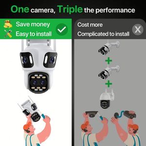 Threes Lens 3Mp Icsee 8X Hybrid Zoom WifiCamera Outdoor Auto Tracking Human Detect PTZ Security Wireless <strong>Cameras</strong> - Product Image 2