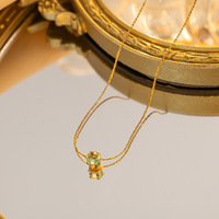 Collier Personnalisé Pierre de Naissance Décembre - Chaîne Plaquée Or Élégante pour Femme, Bijou Fin à Signification