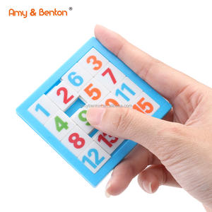15 rompecabezas deslizante de plástico con números de diapositivas, juego IQ, herramienta de aprendizaje educativo, juguetes de recuerdo de fiesta, rompecabezas deslizante - Product Image 3