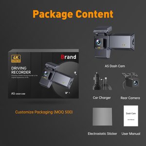 กล้องติดรถยนต์3กล้อง4k + 1080p + 1080p กล้องมองกลางคืน DVR เลนส์คู่กล้องติดรถยนต์3ช่อง