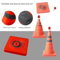 Cône de signalisation rétractable, cône d'avertissement d'urgence pour voiture, cône réfléchissant pliable, cône télescopique, cône portable en forme de cornet de glace