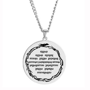 HLSS668 Anthologie magique du dragon du <span class=keywords><strong>Greco</strong></span> égyptien PGM Gravure au laser Talisman Amulette Collier pendentif en acier inoxydable - Product Image 5