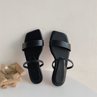 Sandales plates simples de couleur unie K38