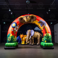 Zoo Cartoon Arco inflable Animales Logos Evento Branding Publicidad Arco inflable-Como leones, elefantes, monos