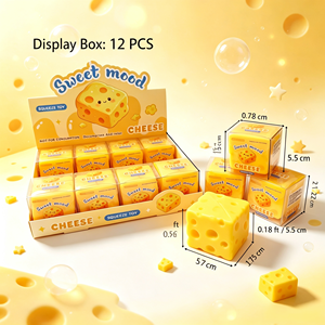 Produit phare : Jouet Squishy Carré en forme <span class=keywords><strong>de</strong></span> Fromage, Boîte Mystère, Bloc <span class=keywords><strong>de</strong></span> Construction, Croustillant, à Rebond Lent, Anti-stress, Sensoriel et Fidget - Product Image 4