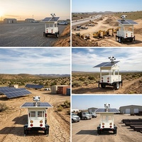 mobile durable de vidéosurveillance avec 2 panneaux solaires * 435W remorque de sécurité solaire pour projet d'ingénierie