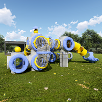 Aire de jeux extérieure ALITA pour enfants, équipement de parc d'attractions, toboggan en plastique avec tuyaux galvanisés, capacité élevée >500 kg, intérieur