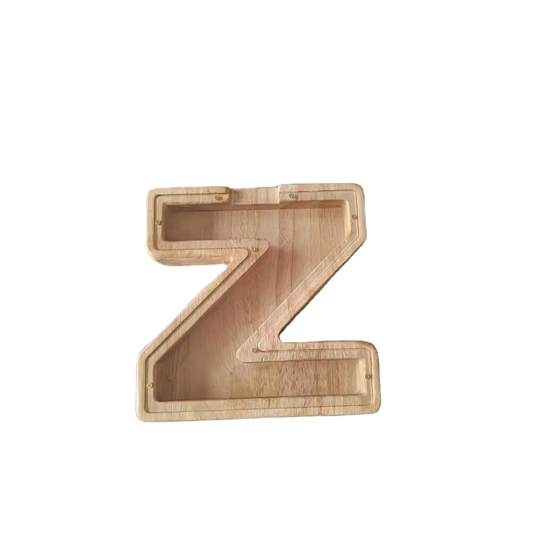 新着26文字カスタム貯金箱卸売木製工芸品A-Z預金ボックス