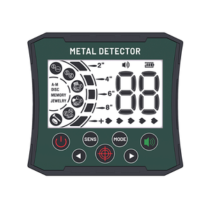 Détecteur de métaux portatif en plastique noir, bobine de recherche de 25 cm, affichage LCD multifréquence pour adultes - Product Image 2
