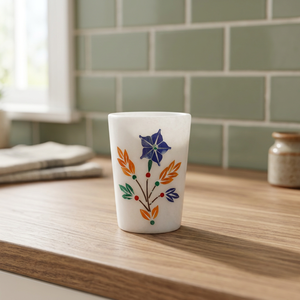 Vaso de chupito de mármol blanco con incrustaciones, hecho a mano, con diseño floral, Pietra Dura, mini vaso tallado, artesanía decorativa, artesanía antigua de Agra - Product Image 2