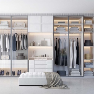 Armario Vestidor Moderno y Duradero con Diseño Plano, Puerta de Vidrio y Alta Calidad para Guardar <span class=keywords><strong>Ropa</strong></span>, Zapatos y Bolsos - Product Image 6