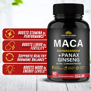 Oem nhãn hiệu riêng người đàn ông phụ nữ thảo dược bổ sung thuốc cộng với màu đỏ đen Maca gốc viên nang với Ashwagandha Nhân Sâm aguaje - Product Image 3