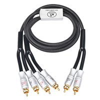 Câble audio Hifi Y Splitter RCA mâle 2 vers 4 RCA mâle-mâle OFC avec fiche plaquée or en cuivre pur pour amplificateur stéréo et haut-parleur
