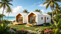 Maisonnette modulaire préfabriquée en structure acier avec design moderne et caractéristiques respirantes pour hôtels, villas et complexes balnéaires