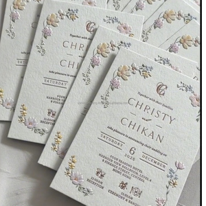 Invitación de Boda Elegante Premium, Tarjeta de Felicitación con Logotipo Personalizable, Impresión Digital en Papel Offset de Lujo, con Relieve - Product Image 2