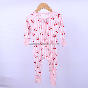 YiYing Maßgefertigter Bambus-Babystrampler Neugeborenen-Kleidung 95% Bambus 5% Elasthan Weicher Niedlicher Reißverschluss-Babystrampler 2-Wege-Reißverschluss Neugeborenen-Kleidung - Product Image 3