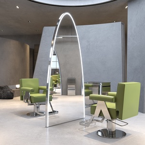 Estación de salón Juego de espejos de doble cara Muebles <span class=keywords><strong>Espejo</strong></span> dorado <span class=keywords><strong>con</strong></span> <span class=keywords><strong>luz</strong></span> Peluquería salón de belleza MESA DE <span class=keywords><strong>ESPEJO</strong></span> - Product Image 2