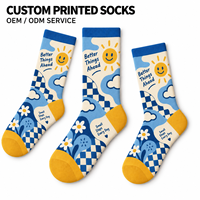 Chaussettes d'automne personnalisées OEM pour adultes - Polyester/Nylon/Coton/Bambou/Laine, résistantes aux déchirures, séchage rapide, impression numérique intégrale 360°