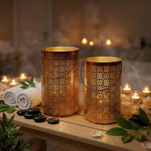 Supports de bougies votives en métal en gros avec des designs personnalisables, parfaits pour la décoration de la maison et des spas - Product Image 1