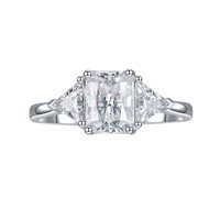 Ruizuan 925 argent Moissanite bijoux anneaux pour femmes à la mode pierres précieuses anneaux de mariage avec des pierres taillées princesse certifié