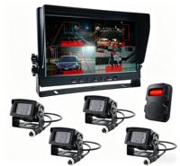 Monitor Truk LCD 10 inci 4CH 1024*600 IPS 720p 1080P Kamera Belakang IR IP68 Tahan Air Tahan Guncangan Desain Kokoh untuk Truk Semi/Dump