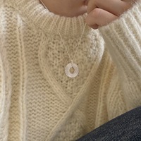 Collier en argent sterling 925 VIANRLA, bijoux de mode, collier avec anneaux texturés, pendentif plaqué or 18 carats, chaîne en or faite à la main