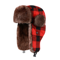 Gorro Ushanka QJ OEM Personalizado, Gorro Térmico de Invierno a Cuadros, Gorro Lei Feng para Hombre y Mujer, Gorro de Nieve Grueso y Cálido con Diseño a Cuadros
