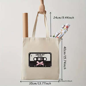 กระเป๋าผ้าแคนวาสลายสัตว์แฟชั่น <span class=keywords><strong>Lana</strong></span> <span class=keywords><strong>Del</strong></span> <span class=keywords><strong>Rey</strong></span> 1 ใบ สำหรับใช้ในชีวิตประจำวัน สะพายไหล่ ท่องเที่ยว  สำหรับผู้หญิง  แบบสั่งทำพิเศษ พิมพ์โลโก้ได้ - Product Image 2