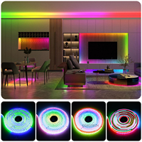 Tira de LED COXO Ws2812b 144 Rgbic, Pixel DMX Programable, Rgbw Multicolor, Ws2812b 12v, Tira de LED Cob Rgb Direccionable Individualmente
