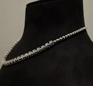 Elegant <b>Tennis</b> Diamond <b>Necklace</b> in 14K 18K Solid <b>Gold</b> Single Line Timeless Luxury Jewelry - Product Image 4