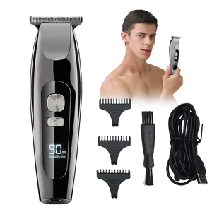 Tondeuse à cheveux professionnelle, tondeuse à barbe pour hommes, vitesse réglable, écran LCD, tondeuse à cheveux, tondeuse à sculpture, rasoir électrique