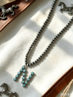 Collier ras du cou vintage style cowgirl pour femme, avec pendentif initial en turquoise et perle Navajo occidentale, bijoux pour concert country