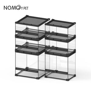NOMOY PET yeni tasarım çift kapı cam sürüngen tankı sürüngen teraryum ekran kutusu ile örgü üst - Product Image 4