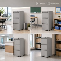 Armoire de classement en acier à 3 tiroirs verrouillable pour bureau