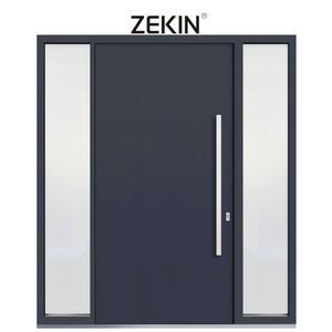 Portes d'entrée modernes ZEKIN DOOR, style contemporain minimaliste, texture graphite déchirée, hautement isolées, pour entrée principale de la maison - Product Image 6