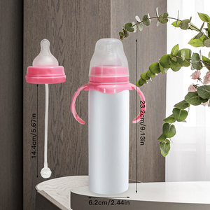 Biberón de Sublimación para Bebé de 240 ml (8 oz), Libre de BPA, con Tetina de Silicona y Asas para Manualidades - Product Image 2