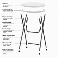 Table pliante légère de haute qualité en plastique pour événements extérieurs, banquets et fêtes
