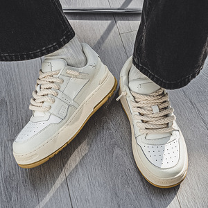 Chaussures montantes pour hommes en cuir véritable, à embout en acier, à enfiler, style rétro printemps, à <span class=keywords><strong>semelle</strong></span> épaisse, type espadrilles, à bout pointu et ouvert - Product Image 4