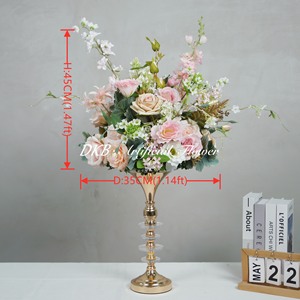 Flores y plantas decorativas OEM, centros de mesa para eventos de boda, Bola de flores de seda artificial, suministros de decoración para bodas - Product Image 2