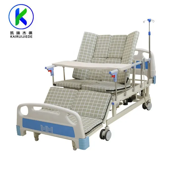 Cama de hospital con inodoro en China, cama de hospital multifunción, cama médica eléctrica para el cuidado del hogar de ancianos con inodoro