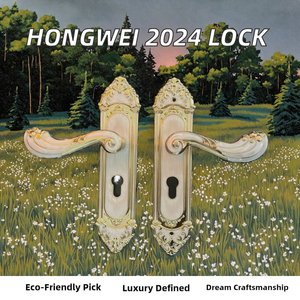 Hongwei 2024 Poignée de porte à levier en alliage d'aluminium moderne, résistante au feu, serrures de porte intérieures, poignée de porte de chambre à coucher, levier de fenêtre, 1 an - Product Image 2