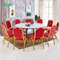 Mesa Redonda Plegable Personalizable de Calidad Profesional con Base de Acero para Hoteles y Centros de Convenciones