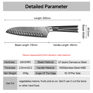 <span class=keywords><strong>Couteau</strong></span> Santoku <span class=keywords><strong>de</strong></span> cuisine professionnel KEEMAKE, acier Damas 67 couches avec cœur VG10, <span class=keywords><strong>couteau</strong></span> <span class=keywords><strong>de</strong></span> chef <span class=keywords><strong>japonais</strong></span> avec manche en ABS - Product Image 2